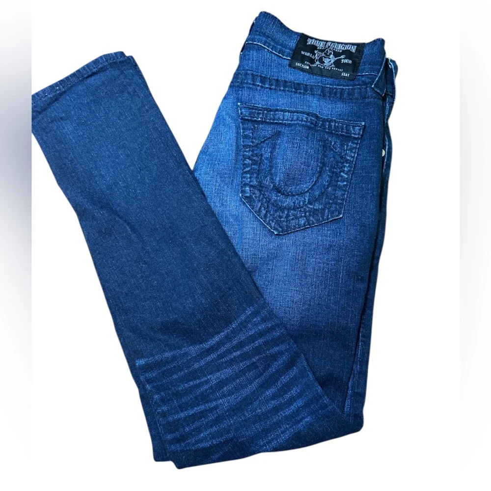 True Religion skinny no flap big T men’s dark  blue jeans